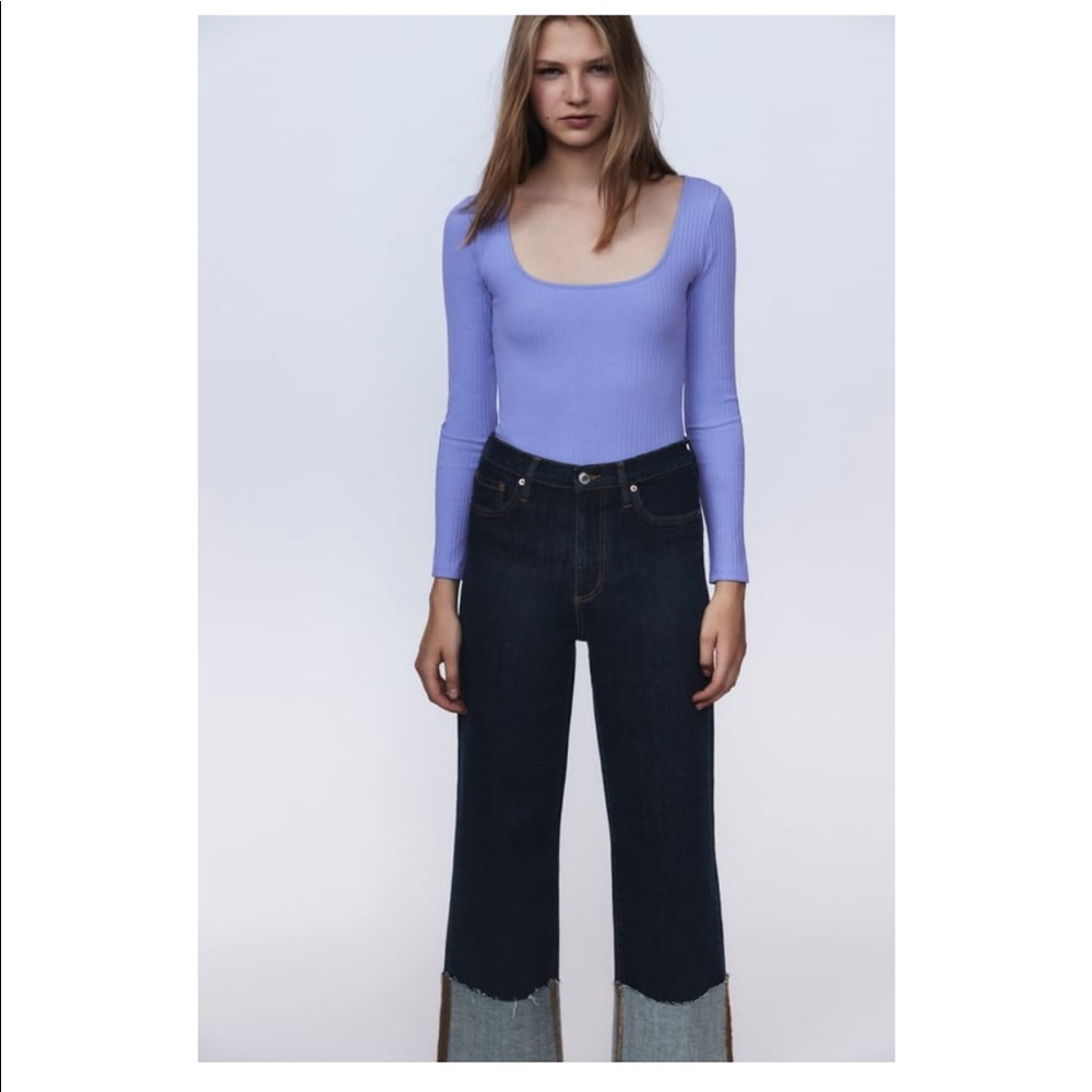Zara lavender ribbed bodysuit size s
